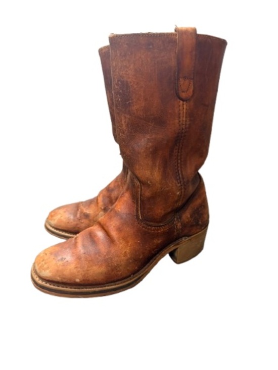Vintage Landis Leather Cowboy Boots Men’s 10D Brown Western Ranch Work USA main image 4
